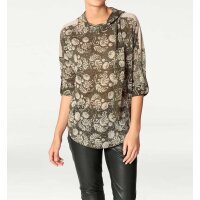 Designer-Druckshirt m. Schal, khaki