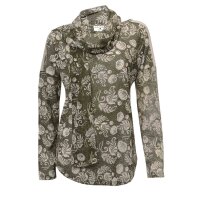 Designer-Druckshirt m. Schal, khaki