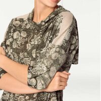 Designer-Druckshirt m. Schal, khaki