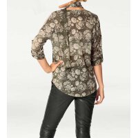 Designer-Druckshirt m. Schal, khaki