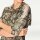 Designer-Druckshirt m. Schal, khaki