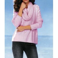 Designer-Pullover + Schal, rosé