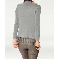 Designer-Rollkragenpullover, grau-melange