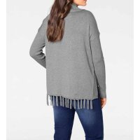 Designer-Rollkragenpullover, grau-melange