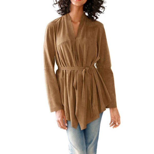 Designer-Lederjacke, cognac