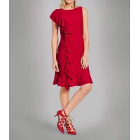 Designer-Volantkleid, rot