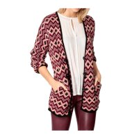 Designer-Strickmantel, rosa-bordeaux