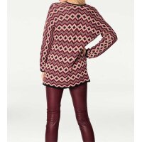 Designer-Strickmantel, rosa-bordeaux