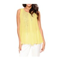 Blouse top with sequins, vanilla