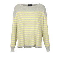 Designer-Kaschmirpullover, grau-gelb