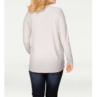 Designer-Paillettenshirt, ecru-hellgrau