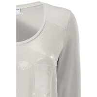 Designer-Paillettenshirt, ecru-hellgrau