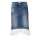 Denim skirt with flounces, blue-white