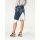 Denim skirt with flounces, blue-white