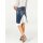 Denim skirt with flounces, blue-white