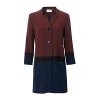 Designer-Patchmantel, bordeaux-navy