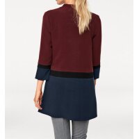 Designer-Patchmantel, bordeaux-navy