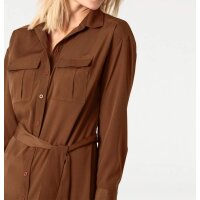 Designer-Longbluse m. Gürtel, zimt