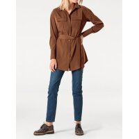 Designer-Longbluse m. Gürtel, zimt