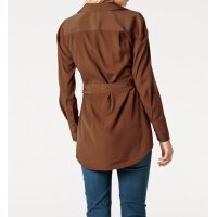 Designer-Longbluse m. Gürtel, zimt