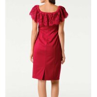 Dress with lace, red