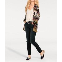 Druckstrickjacke, schwarz-tabak