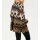 Druckstrickjacke, schwarz-tabak