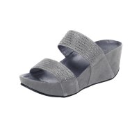 Pantolette m. Strass, grau