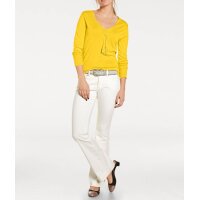 Feinstrickpullover m. Quasten, gelb