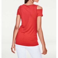 Designer-Wasserfallshirt m. Strass, rot