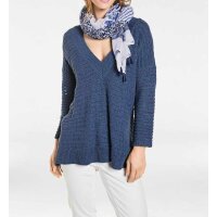 V-Pullover, jeansblau