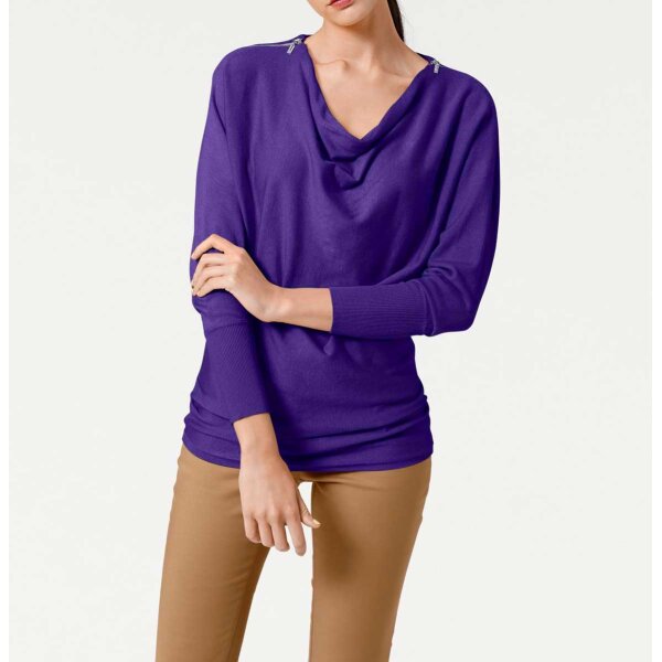 Designer-Reißverschlußpullover, lila