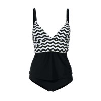 Optimizer-Tankini, schwarz-weiß-kiwi