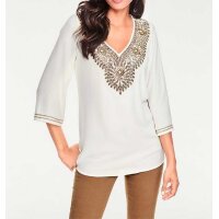 Designer-Georgette-Tunika, offwhite