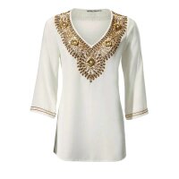 Designer-Georgette-Tunika, offwhite
