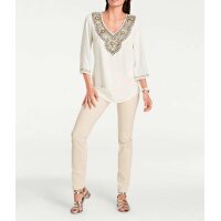 Designer-Georgette-Tunika, offwhite