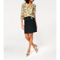 Designer-Druckbluse, gelb-schwarz