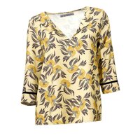 Designer-Druckbluse, gelb-schwarz