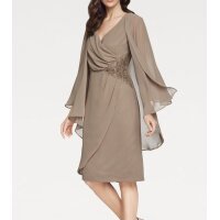 Cocktail dress and blouse, taupe