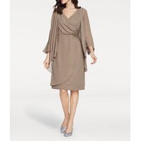 Designer-Cocktailkleid+Bluse, taupe