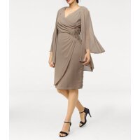 Designer-Cocktailkleid+Bluse, taupe