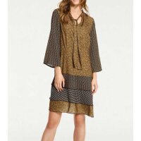 Print dress, khaki-black
