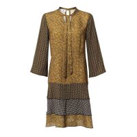 Print dress, khaki-black