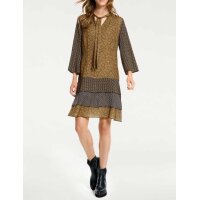 Print dress, khaki-black