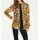 Designer-Bluse m.Krawatte, senf-schwarz