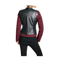 Bikerjacke, bordeaux-schwarz