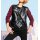 Bikerjacke, bordeaux-schwarz