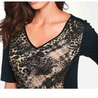 Dress, black-camel