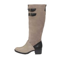 Leather boots, taupe-black