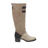 Leather boots, taupe-black